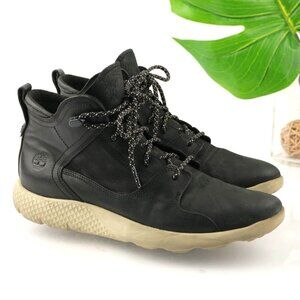 Timberland Womens FlyRoam Sneaker Boot Size 10 Black Leather Lace Up Sporty Shoe